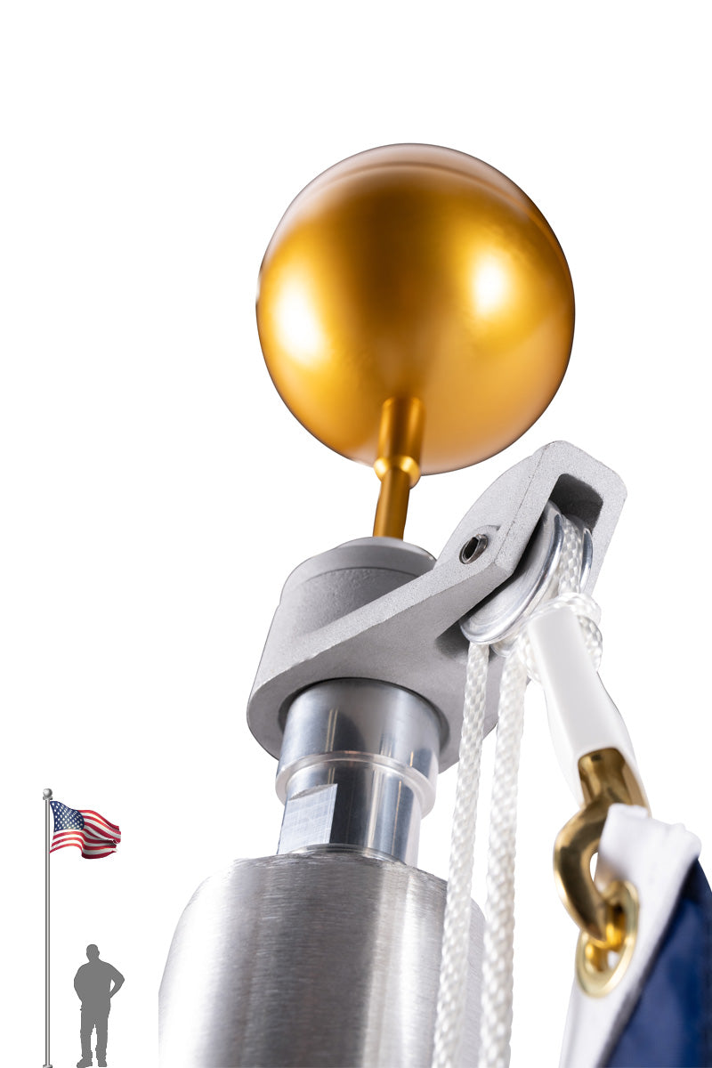 15 FT. Commercial Aluminum Flagpole with External Rope Halyard Rated At 120 mph - Federal Flags, LLC