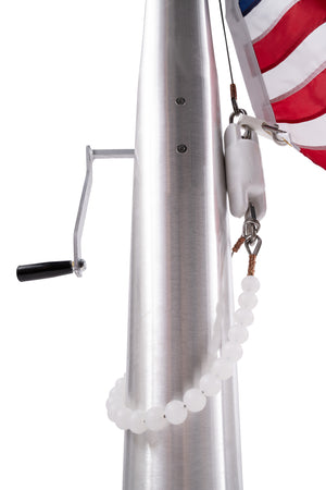 25 ft. Commercial Flagpole with Internal Cable Halyard, Rated At 120+ mph