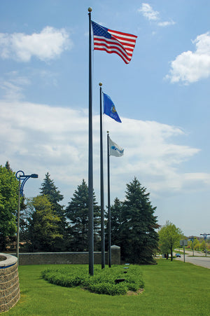 25 ft. Commercial Flagpole with External Rope Halyard Rated At 90mph