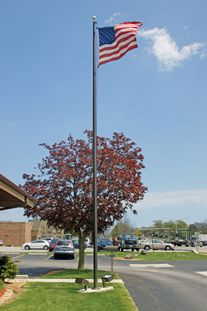 20 ft. Commercial Aluminum Flagpole with External Rope Halyard rated at 85mph