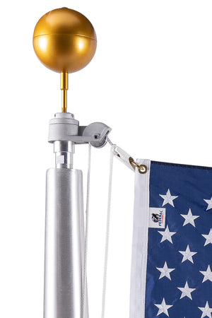 25 ft. Commercial Aluminum Flagpole with External Rope Halyard rated at 120+mph