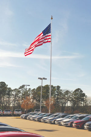 100ft. Commercial Flagpole with internal halyard rated at 90mph