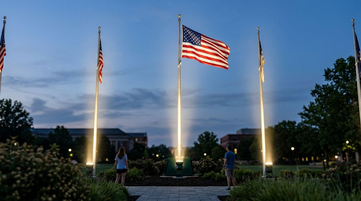 Flagpole lights ranked by brightness for tall flagpoles in 2026
