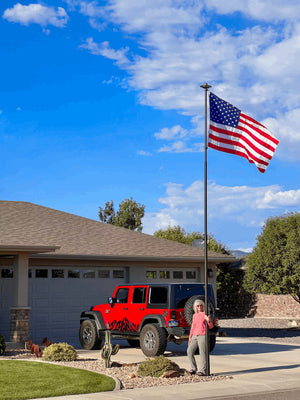 25ft Telescoping Flagpole For Residential Purposes. Rated to 65mph