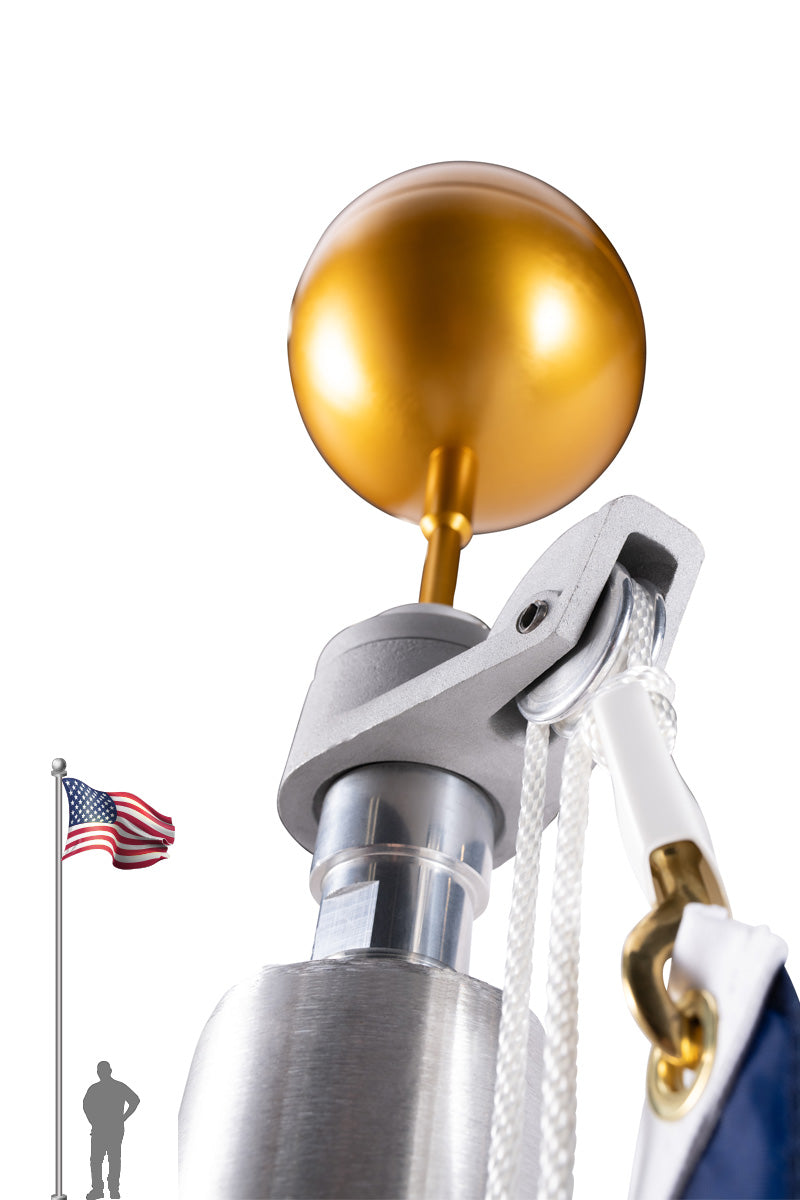20 ft. Commercial Aluminum Flagpole with External Rope Halyard rated at 85mph - Federal Flags, LLC