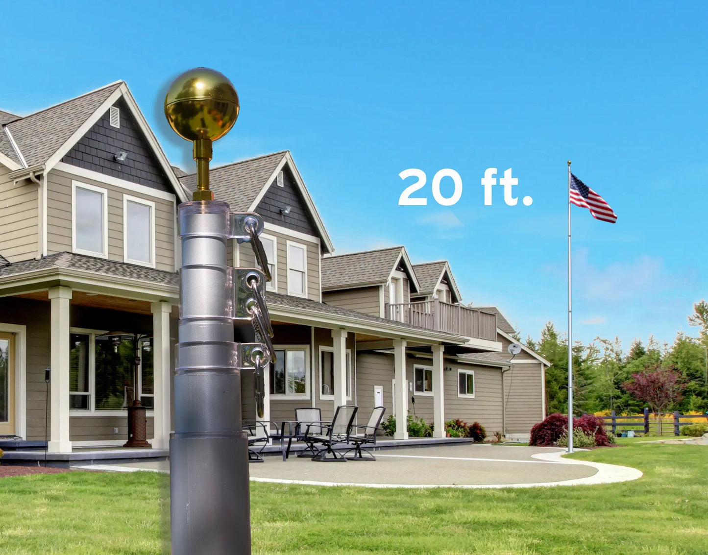 Residential Telescoping Flagpole - 20 or 25ft Uncommon Goods