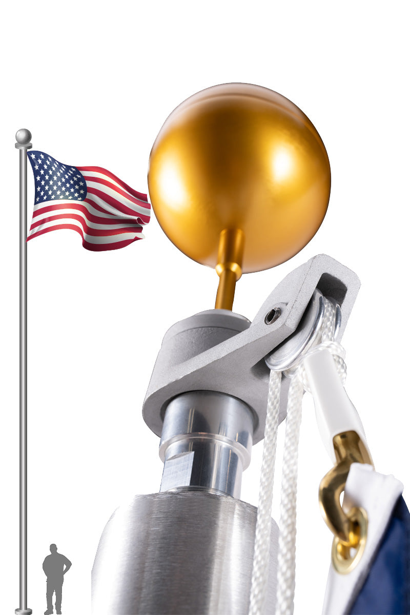 Buy 40 FT Commercial Flagpole - External Rope Halyard - Rated at 91 MPH ...