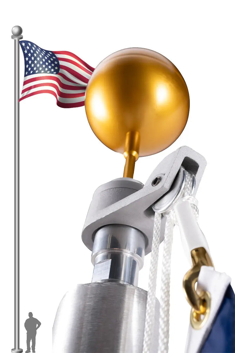 50 ft. Commercial Flagpole with External Rope Halyard Rated At 115 mph - Federal Flags, LLC