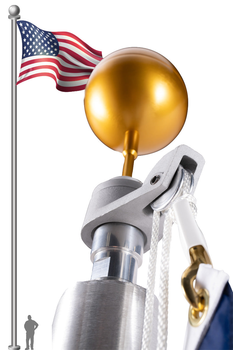 Buy 60 FT Commercial Flagpole - External Halyard - Rated to 90MPH ...