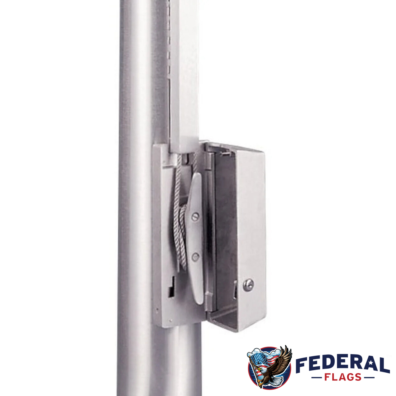 Aluminum Halyard Cover for External Halyard Commercial Flagpoles - Federal Flags, LLC
