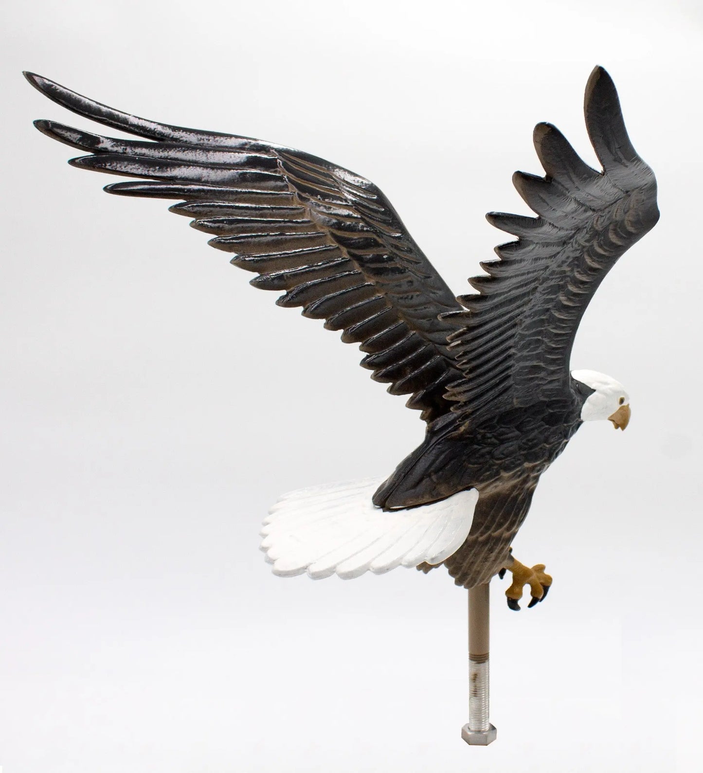 Natural Painted Eagle Flagpole Ornament - rear