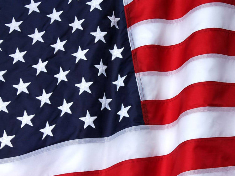 Heavy Duty Nylon American Flag - embroidered stars and sewn stripes, made in USA