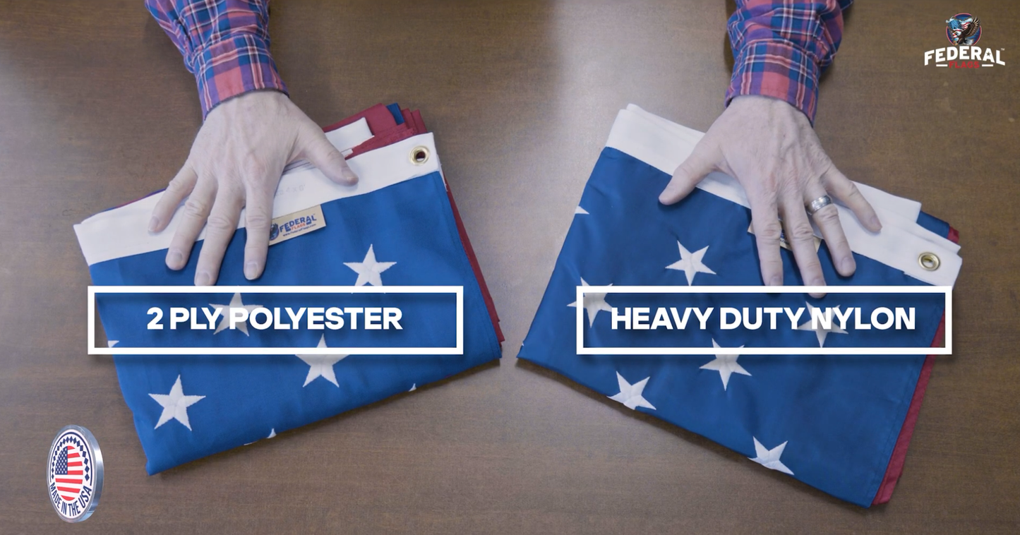Comparison video of nylon and polyester flag material