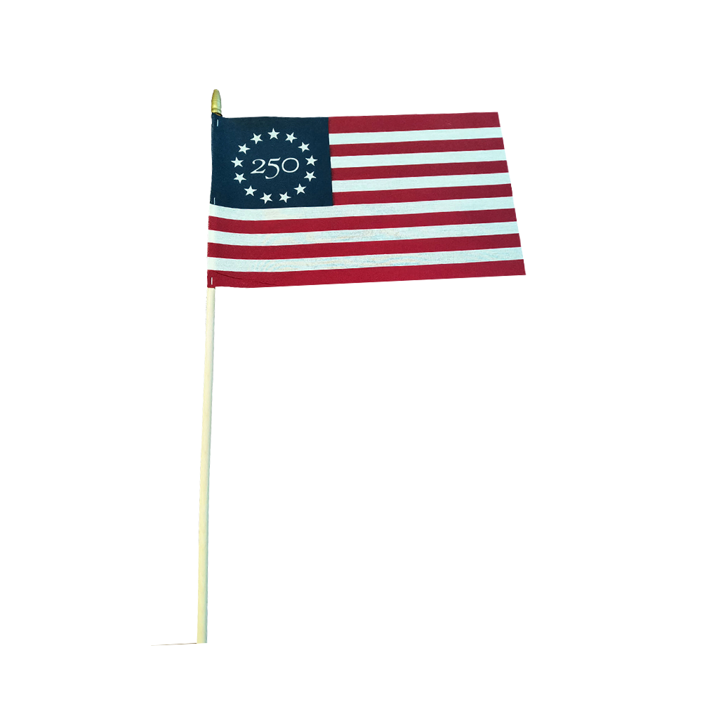 America 250™ Betsy Ross Stick Flags, Pack of 12 - Federal Flags, LLC