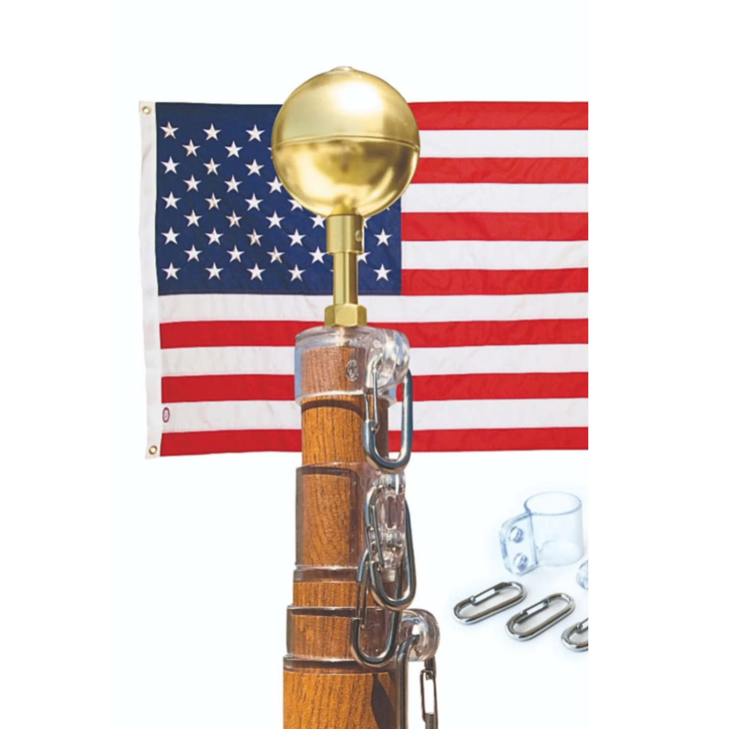 *OPEN BOX* 20 ft Telescoping Flagpole - Oak Woodgrain Finish - Federal Flags, LLC