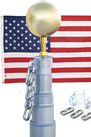25ft Telescoping Flagpole For Residential Purposes. Rated to 65mph