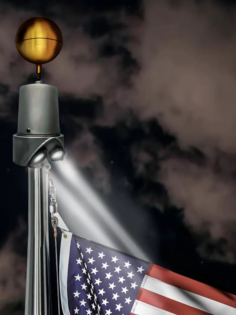 Proper Flag Pole Lighting Flag Pole Solar Light Commercial Solar
