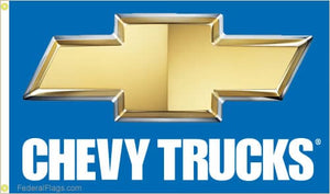 Chevy Trucks Flag With Chevy Blue Background