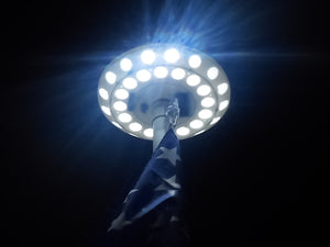 Solar Flagpole Light - Lit
