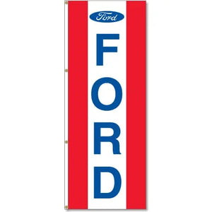 Ford Dealer Logo Flag Red White Red - 3x8
