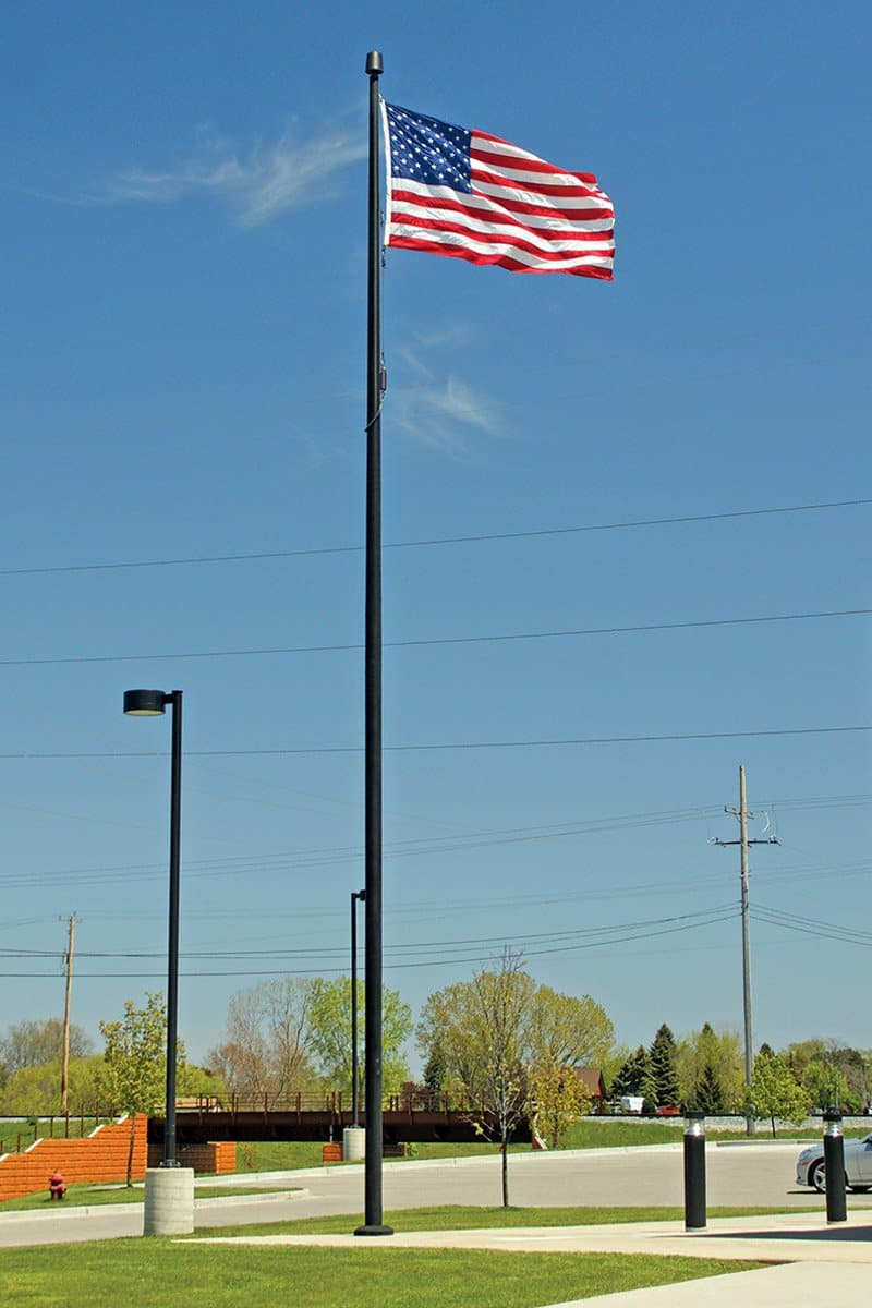 50 ft. Commercial Flagpole with Internal Cable Halyard Rated at 85 MPH