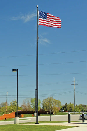 Internal Halyard Commercial Flagpole - Black Anodized Finish